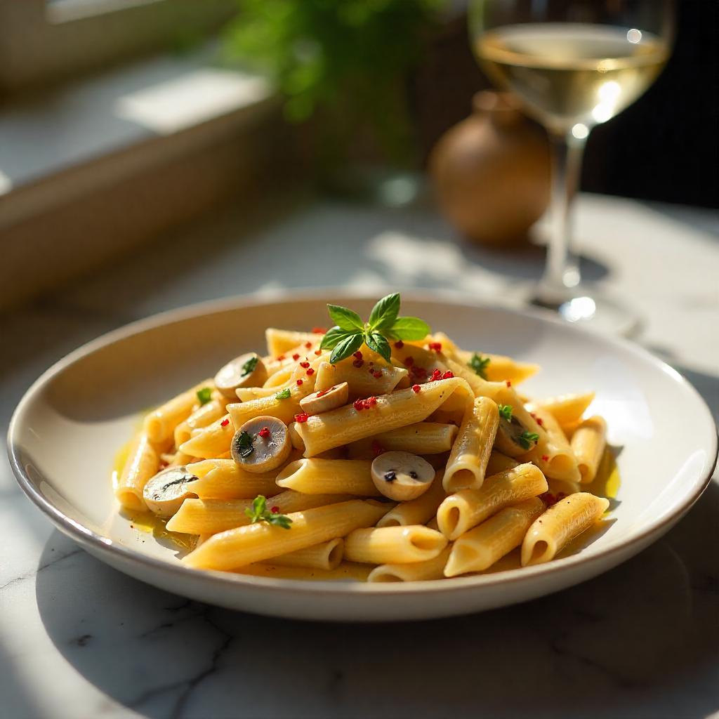 Thumbnail of Creamy Garlic Mushroom Pasta