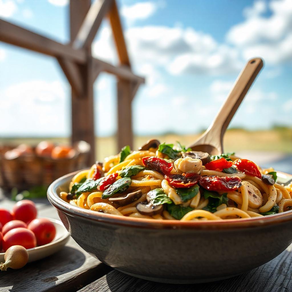 Thumbnail of Creamy Garlic Mushroom Pasta