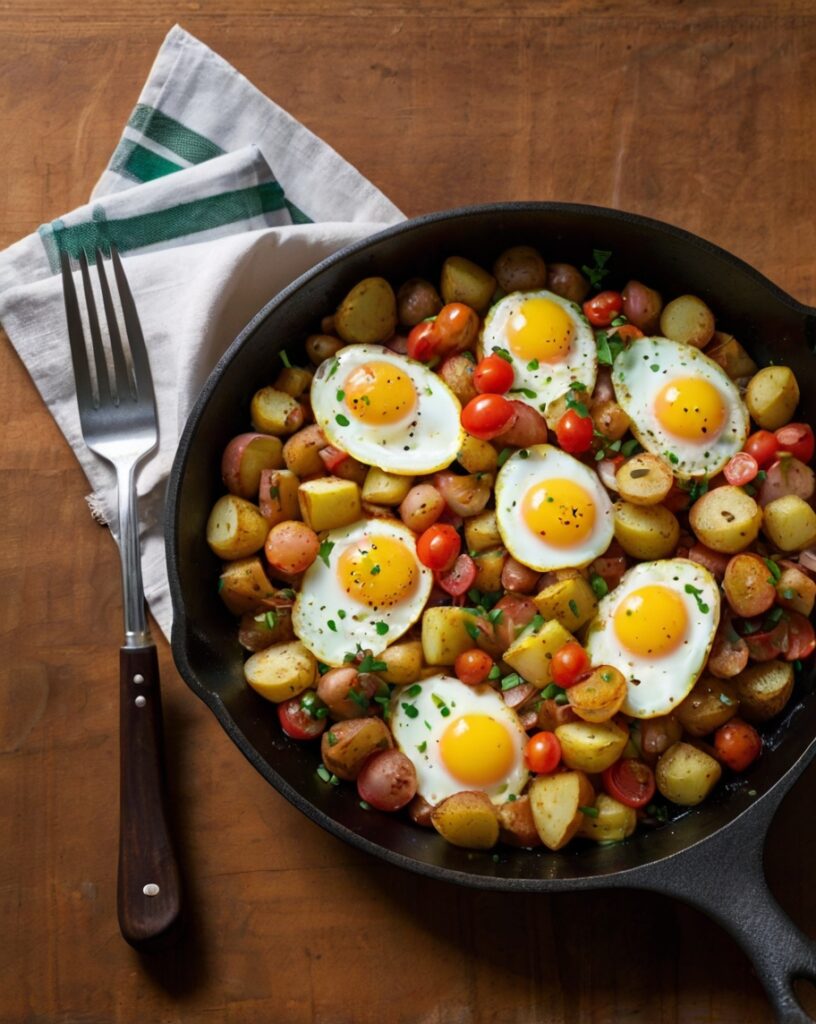 Thumbnail of Egg & Potato Skillet Hash with Tomato and Onion