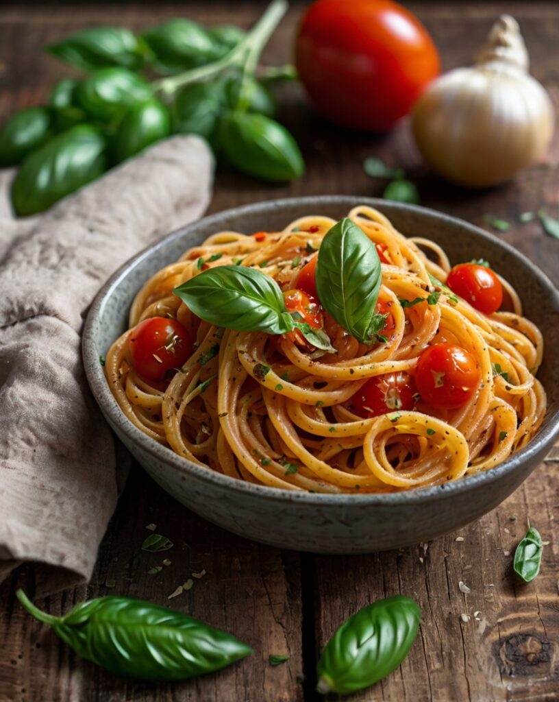 Thumbnail of Vegan Tomato Basil Pasta
