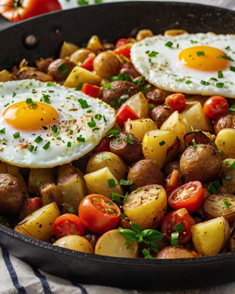 Thumbnail of Egg & Potato Skillet Hash with Tomato and Onion