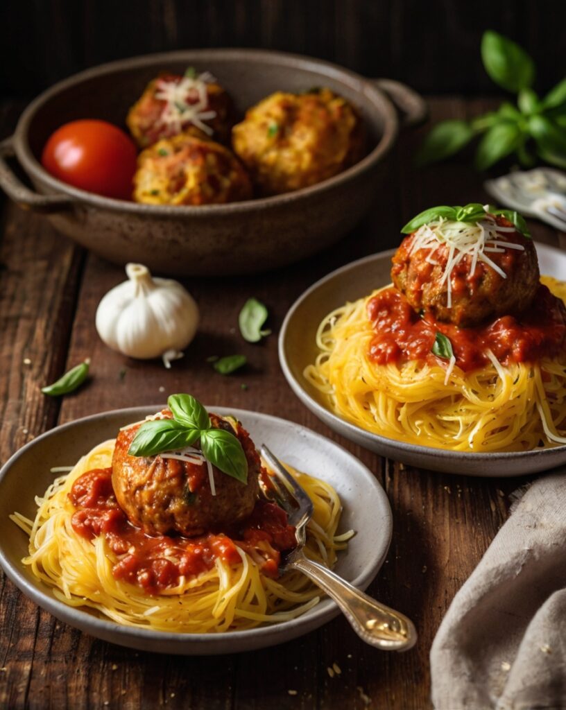 Thumbnail of Spaghetti Squash with Marinara and Turkey Meatballs