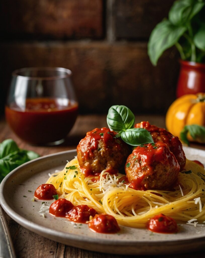 Thumbnail of Spaghetti Squash with Marinara and Turkey Meatballs
