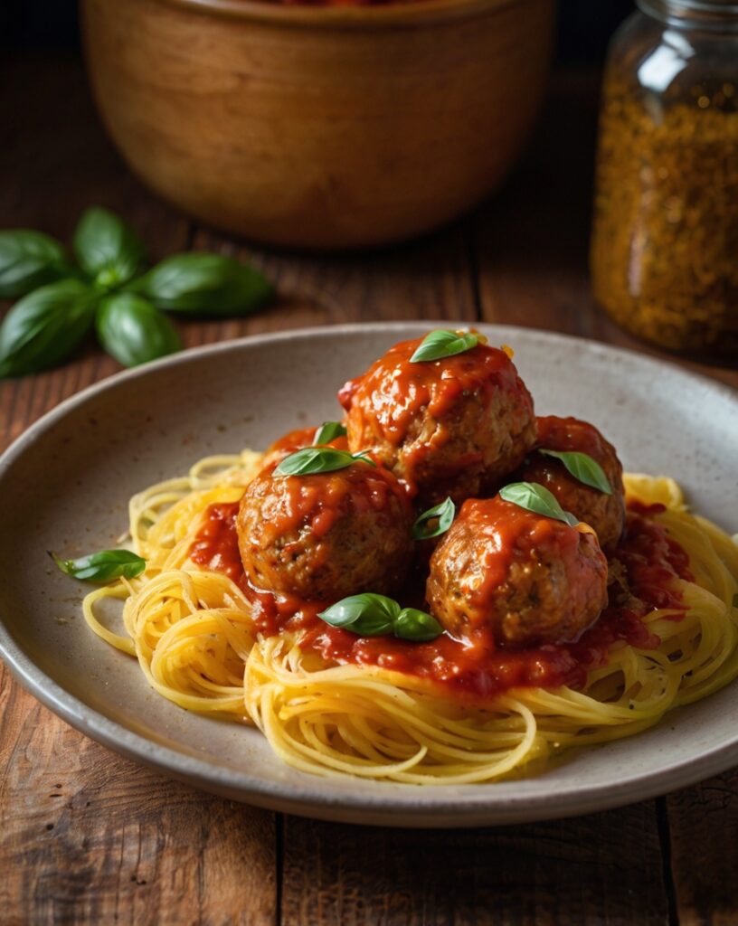 Thumbnail of Spaghetti Squash with Marinara and Turkey Meatballs
