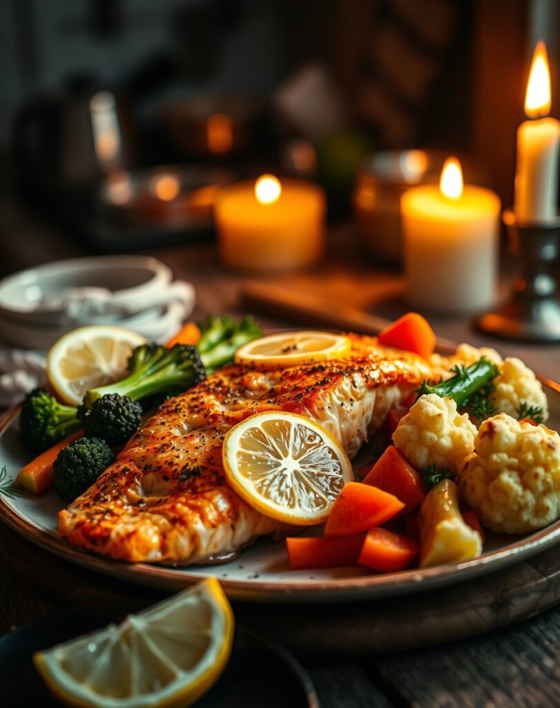 Thumbnail of Baked Salmon with Steamed Vegetables